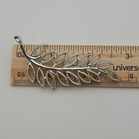 VTG Emmons Brooch Silver Tone Filigree Leaf Natural Boho Fairy Cottage Core Pin - Picture 14 of 15